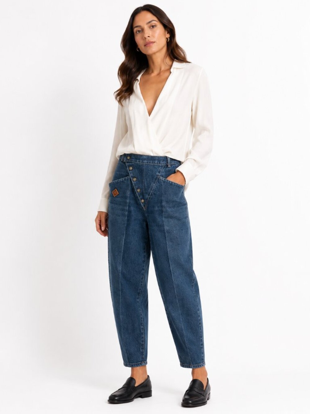 JEANIUS RARE VINTAGE LE CIRQUE HIGH WAISTED PUFFY LEG BUTTON FLY JEANS